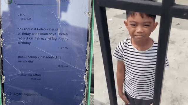 Tular Video Grab Rider Nyanyi Lagu Happy Birthday Dekat Budak, Rupa-Rupanya Nenek Buat Surprise