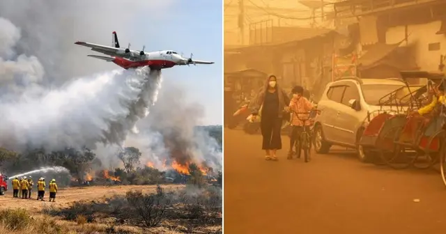 Indonesian Authorities Deploy Dry Ice To Disperse Thick Haze Over South Sumatra